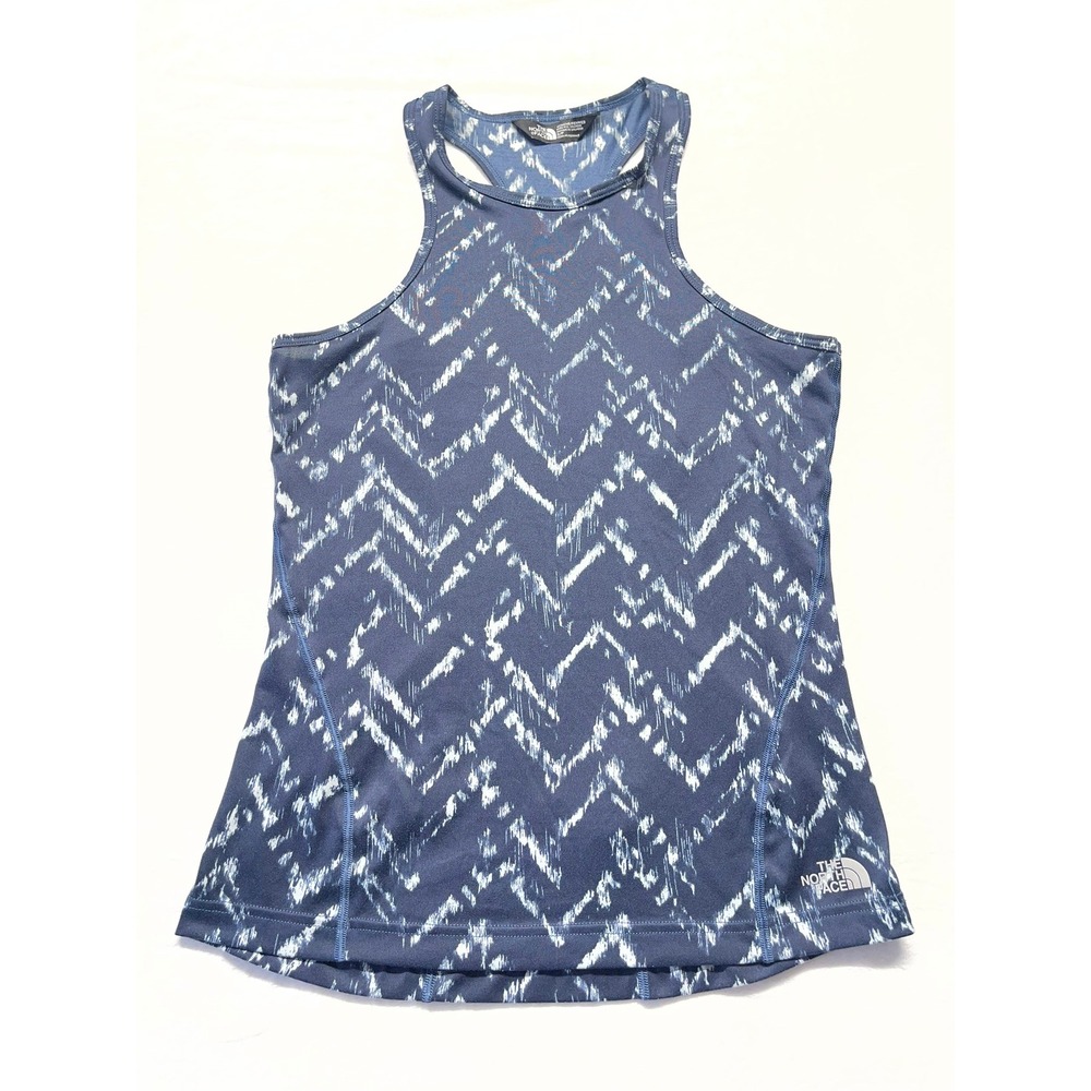 The North Face FlashDry Blue Shibori Chevron Racerback Tank Top Womens Size S